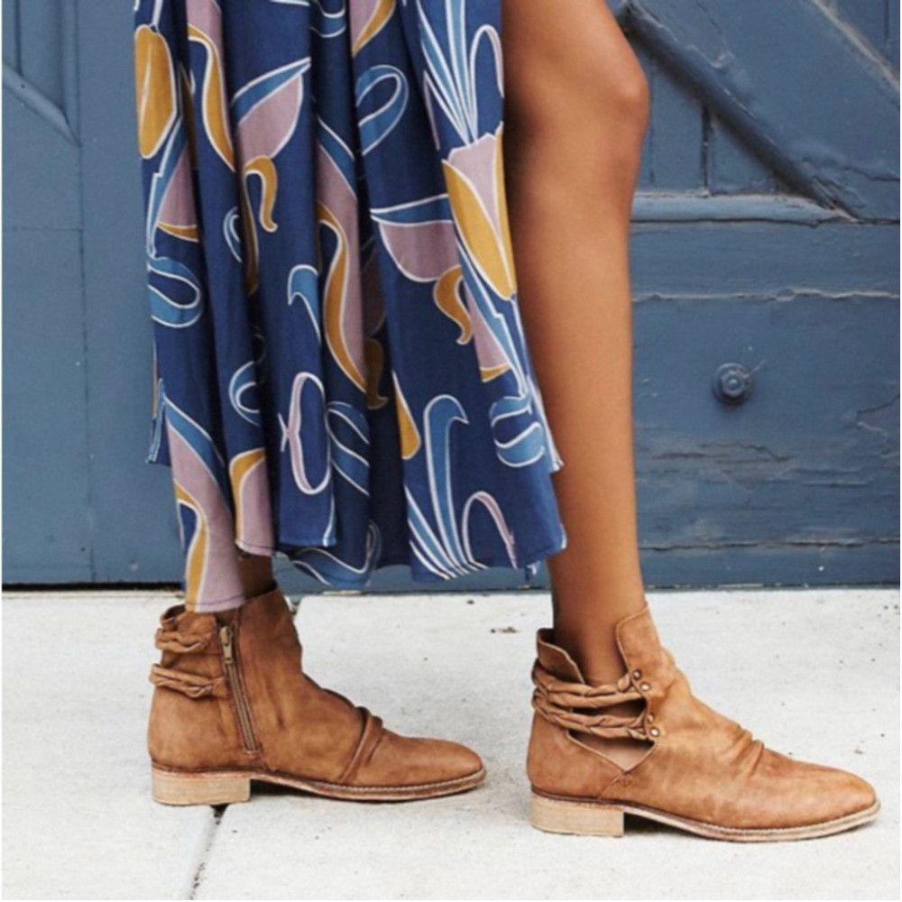 Free People Tan Natural Landslide Ankle Boot in Size 38